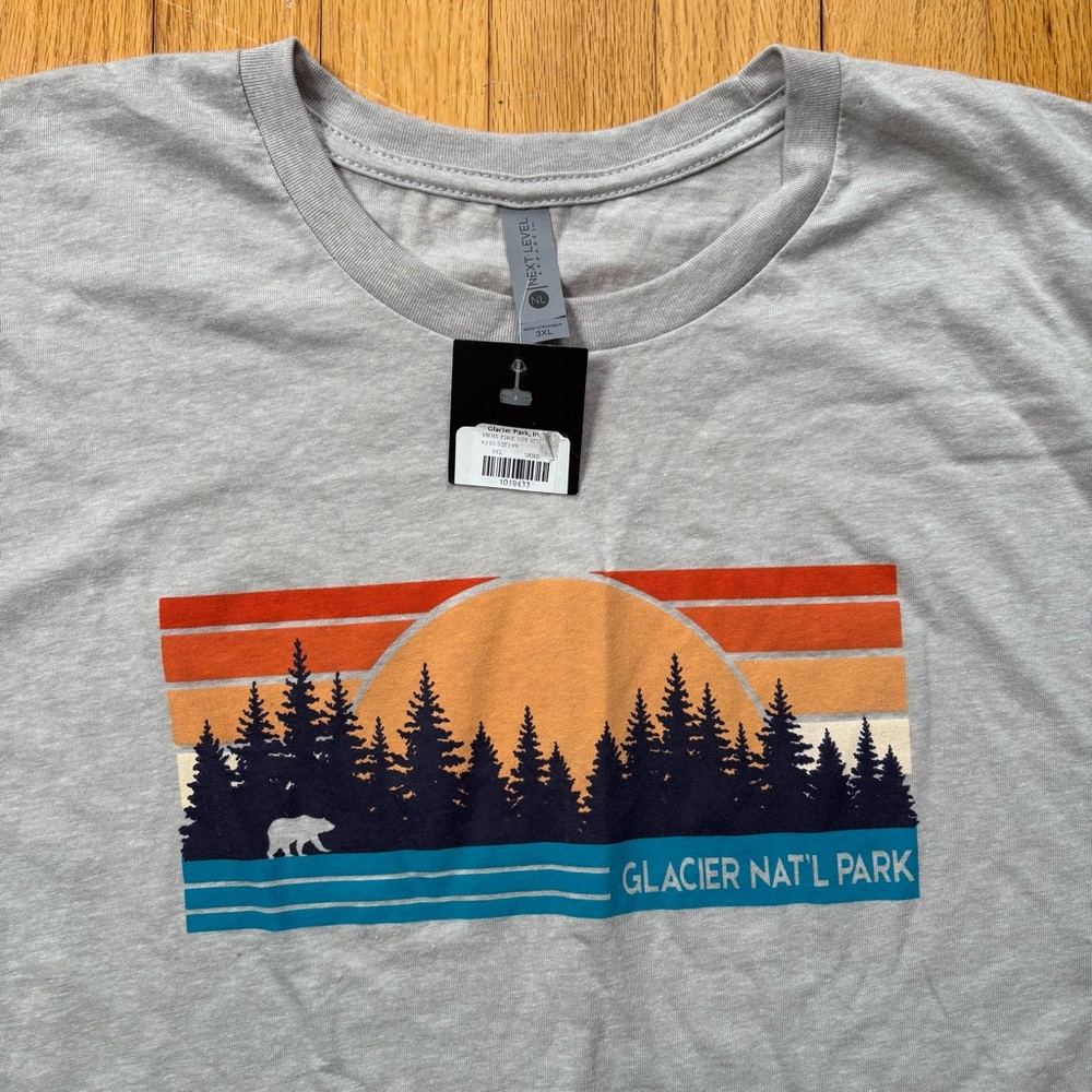 Glacier National Park Graphic Tee - Light Gray 3XL- NWT